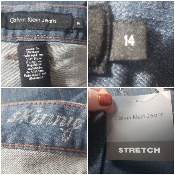 Calvin Klein Jeans NWT Sz 14 Skinny Stretch - Picture 11 of 12